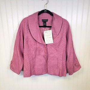 NWT Dialogue Pink Tweed Blazer